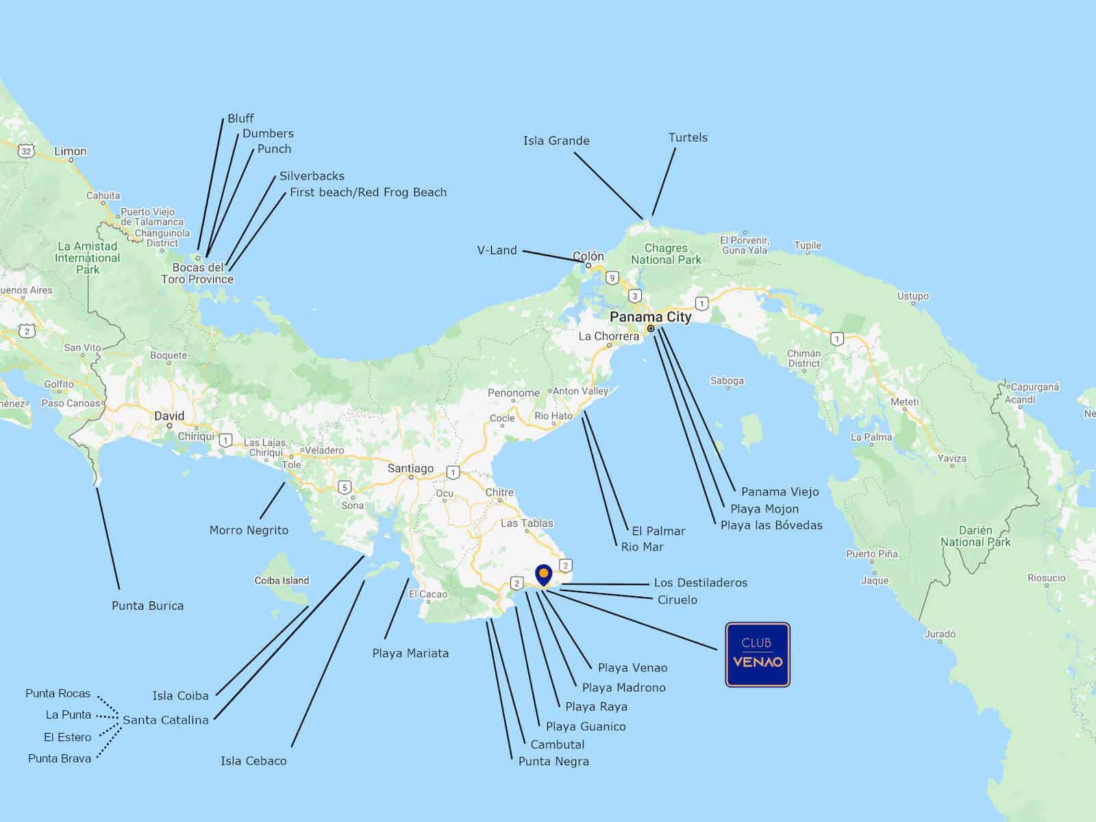 panama surf map